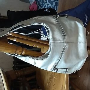 Tignanello gold leather purse